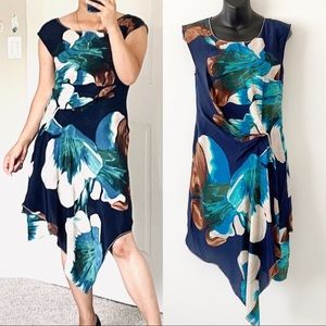 Coquille Anthropologie 100% Silk Floral Dress